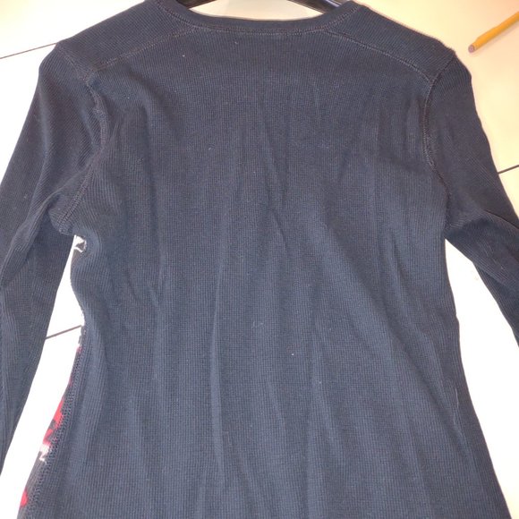 CHAPS RED BLACK AND WHITE CARDIGAN GEOMETRIC PATTERN LONG SLEEVE LIGHTWEIGHT SP - Picture 5 of 6